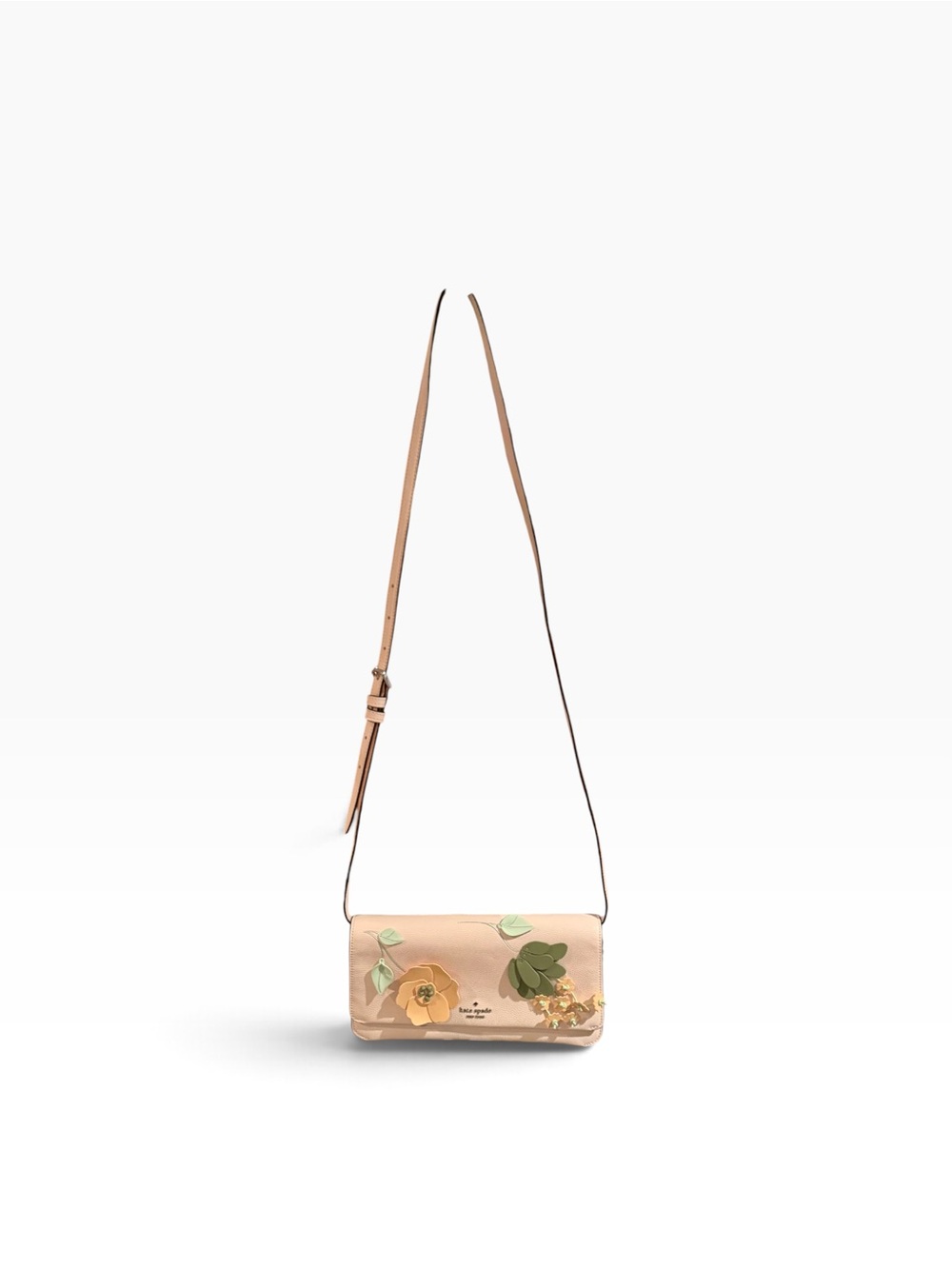 kate spade Blush Floral Leather Chain Crossbody - Picture 4 of 7
